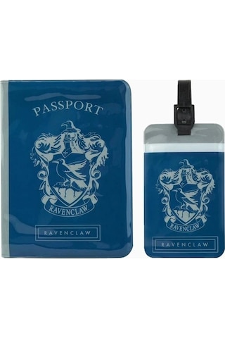 Cinereplicas Harry Potter Ravenclaw Pasaport Kılıfı Ve Valiz Etiketi Seti Kartlık Cüzdan Mavi