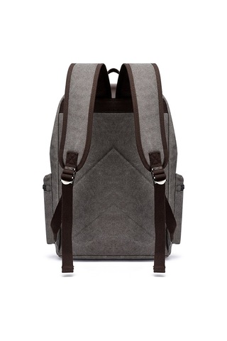 Canvas Leisure Backpack Computer Bag Student School Bag Navy Mavi