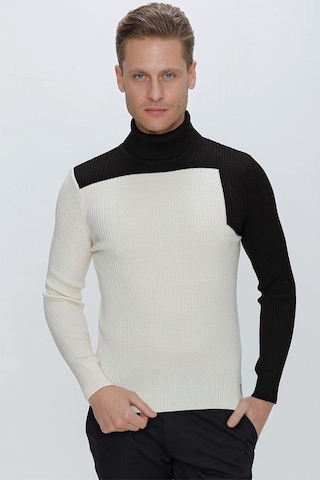 Efor Tr 842 Slim Fit Ekru Klasik Triko Ekru