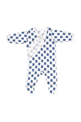 Sevi Bebe Desenli Prematüre Pijama Tulumu 6945 Mavi