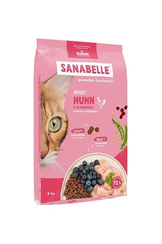 Sanabelle Life Tavuklu Ve Yaban Mersinli Yetişkin Kuru Kedi Maması 8 Kg