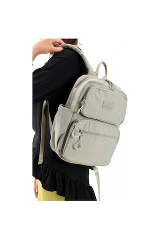 Baginn Unisex Sırt Çantası Paraşüt Kumaş Hafif Çok Cepli Yağmur İtici Kumaş 34 24 Cm 571 Collection Bej