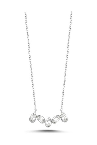 Nochediamond 0,25 Karat Baget Pırlanta Kolye-258 Nochediamond 0,25 Karat Baget Pırlanta Kolye-258