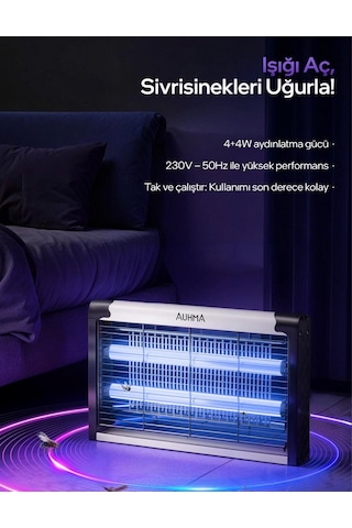 Elektrikli Uv Sinek Öldürücü Zincirli Askılı Sinek Tuzağı Elektrikli Sivrisinek Kovucu