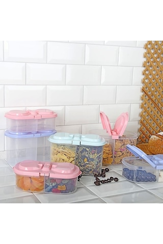 2 Bölmeli Saklama Ve Erzak Kabı 1200 Ml Diğer