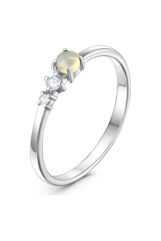 Serebro Rossii 925 Ayar Gümüş Halka Doğal Opal İle 100675262 Gri