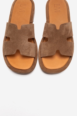 Luvishoes Brıo Taba Süet Hakiki Deri Kadın Terlik
