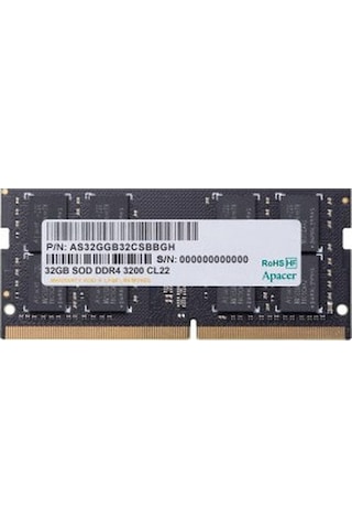 Apacer 32gb 1x32 3200mhz Cl22 Ddr4 Notebook Sodımm Ram Es.32g21.psı