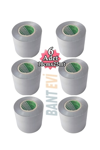 Gri Pvc Bant 10cmx25mt Geniş Gri İzole Bandı