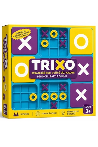 Trixo Xox Oyunu Strateji Ve Battle Oyunu - 3 Lüyü Diz Kazan Eğlenceli Zeka Oyunu 3+ Yaş