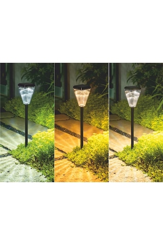 Helıos 10w 3renk Beyaz+4000k+günışığı Kazıklı Solar Bahçe Armatur Hs-5657