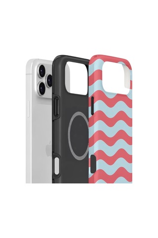 Apple iPhone Uyumlu 17 Pro Vorian Çift Katmanlı Magsafe Kılıf Retro Wave Candy