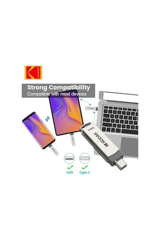 Kodak Usb3.2 Tipi C Flash Sürücü 256gb 128gb 32gb Smartphone Laptop İçin 256gb