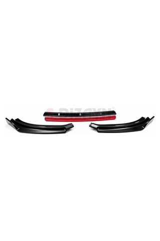 Volkswagen Golf 7 Abs Plastik Ön Tampon Alt Lip Kırmızı Ekli 4 Pr