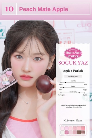 Hafif Dokulu Yoğun Renklere Sahip Göz Farı Paleti Clio Pro Eye Palette Air 10 Season Plum 10