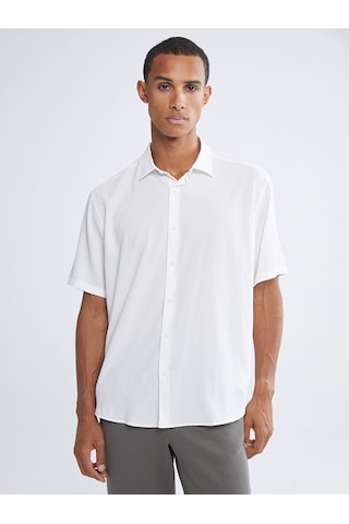 Lcw Vision Beyaz Regular Fit Kısa Kollu Erkek Basic Gömlek