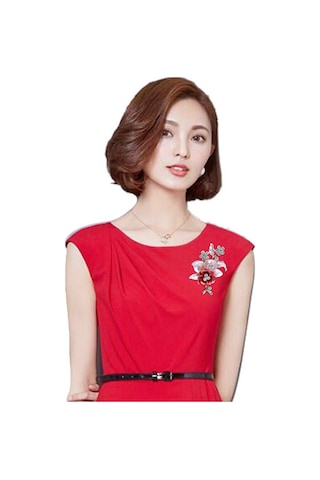 Kadın Rhinestone Oyma Çiçek Tasarım Yaka Rozeti Takı Broş Çok Renkli