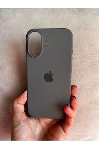Apple Uyumlu iPhone 16 Plus Logolu İçi Kadife Silikon Lansman Kılıf