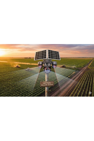 4g 4 Kameralı Sım Kartlı Elektriksiz Kablosuz Bahçe Depo Arazi İçin Çift Güneş Paneli Solar Kamera