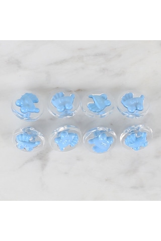 Loren Crafts 8 Li Şeffaf Mavi Bebek Arabası Düğme