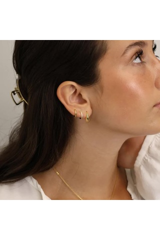 Vkemall Kadınlar İçin 14k Altın Kaplama Zirkon Taşlı 3'lü Set: Dairesel Ve Tek Pırlanta Stilleri, Gündelik & Resmi Özel Durumlar İçin Zenginliğini Yansıtan Kolaylık Gold