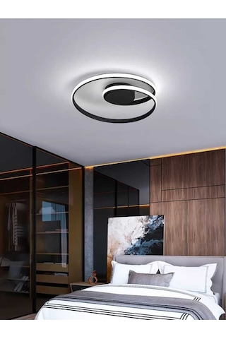 Karacam / Planfonyer Avize / 40 Cm / 3 Renkli / Antrasit Gövde / Antrasit