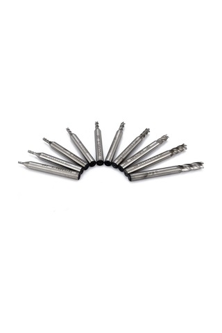 10 Adet Hss Düz Shank 4 Flüt End Mill Cnc Matkap Ucu Set 1.5