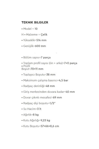 Radiva - Tip 10h Dekoratif Radyatör 514x600 Kırmızı - 210h05140600x1xs-