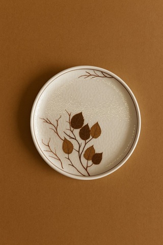 Seramık 6 Kısılık Sonbahar 14 Parca Seramık Kahvaltı Takımı Beyaz