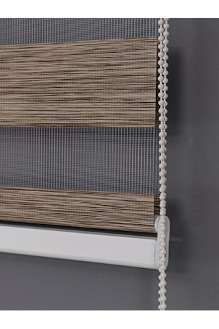 Ithal Kalın Kahverengi Zebra Stor Güneşlik Perde Etek Düz Alüminyum Kasa Metal Ayak