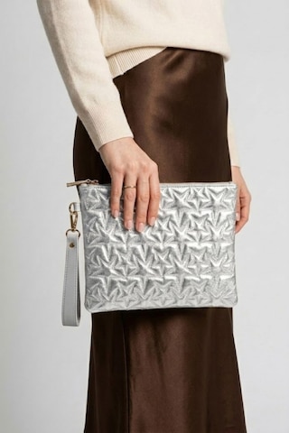 Gl-003 Yıldız Dikişli Kadın El Çantası Clutch Çanta Omuz Çantası Çapraz Çanta Pörtföy Çanta Gümüş GÜMÜŞ