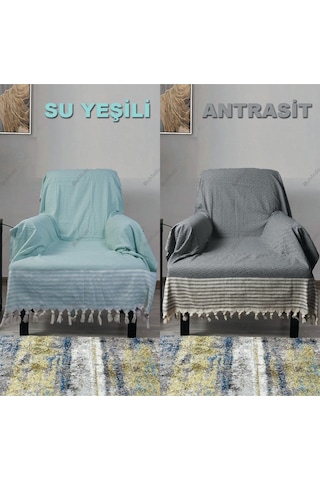 Pamuklu Organik Buldan Tekli Berjer Koltuk Örtüsü 180X150Cm