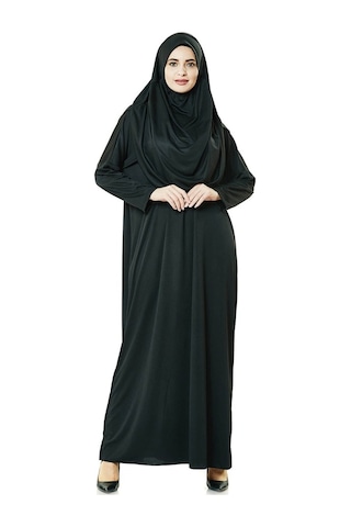 Tek Parça Namaz Elbisesi - Siyah - 5015