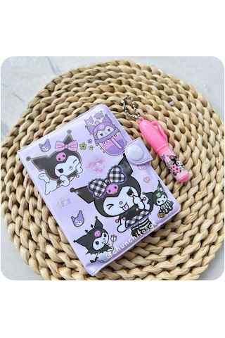 Kawaii Sanrioo Kuromi Karakterler Mini Defter Kalem Set