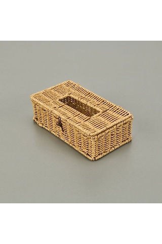 Mien Rattan Dikdörtgen Peçetelik - Açık Kahverengi Açık Kahverengi