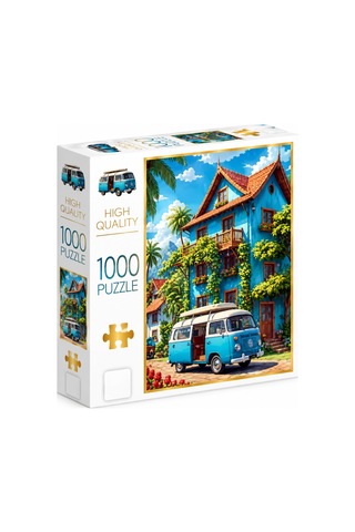1000 Parça Mavi Karavan Puzzle 48 X 68 Cm Yüksek Baskı Kaliteli Eğlenceli Puzzle