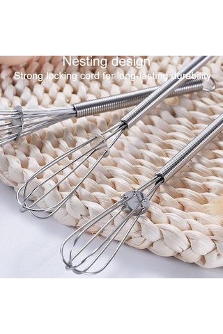 Sones 2 Adet Ev Tipi Manuel Yaylı Çırpıcı Elde Taşınabilir Paslanmaz Çelik Mini Çırpma Teli, Boyut: 12 İnç Diğer