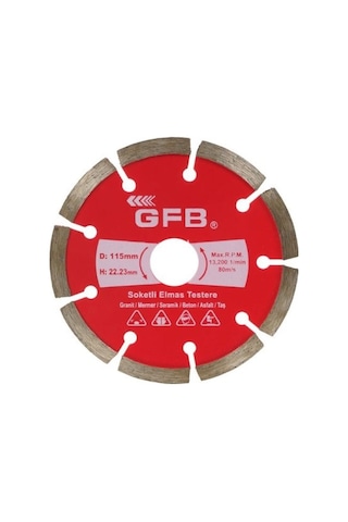 Gfb 4 Lü 115 Lik Mermer Granit Ahşap Sunta Demir Kesme Disk Seti
