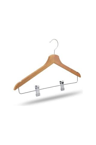 Nyn Ahşap Mandallı Elbise Askısı Naturel Renk 6 Adet