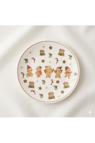Lebron 6 Parça Gingerbread Temalı Pasta Tabağı Seti 16 Cm Çok renkli