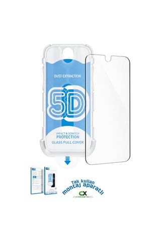 Apple iPhone Uyumlu 16 Pro - 9h Platinum Glass Full Cover Montaj Aparatlı Ekran Koruyucu Cam