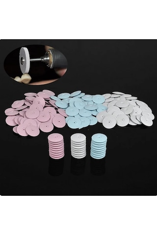 30 Adet Diş Laboratuvarı Parlatma Tekerlekleri Burs Silikon Parlatıcılar Disk Kaba Mavi/beyaz/kırmızı 22 3.5mm