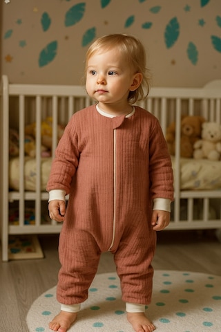 Enhitbaby Uzun Kollu Penye Astarlı 4 Kat Müslin Uyku Tulumu 1.5 Tog Gül Kurusu