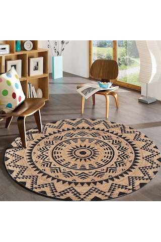Yuvarlak Jüt Hasır Halı 80X80 (532121108)