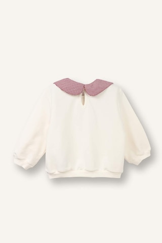 Defacto Regular Fıt Büyük Yaka Floral Kalın Sweatshirt Kumaşı Sweatshirt Kız Bebek G8154a526sper99 Ekru-er99