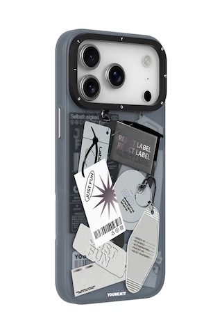Apple Uyumlu iPhone 17 Pro Kılıf M-safe Şarj Özellikli Youngkit Different Dimension Serisi Kapak Gri Gri