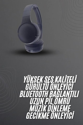 Kablosuz Bluetooth Kulaklık Kulak Üstü Ayarlanabilir Uzun Ömürlü -
