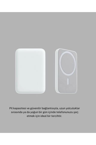 Znv Zenvia Mey İthalat Magsafe 15w Kablosuz Hızlı Şarj, Lightning Girişli Taşınabilir Batarya Znv2025 Cmn