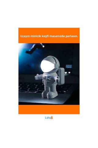 Astronot Usb Gece Lambası Sevimli Aydınlatma Çok Renkli