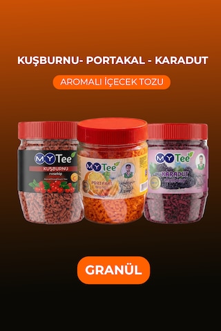 Mytee 3'lü Portakal - Kuşburnu - Karadut Aromalı Granül İçecek Tozu 3 X 250gr 750 G Mytee 3'lü Portakal - Kuşburnu - Karadut Aromalı Granül İçecek Tozu 3 X 250gr 750 G